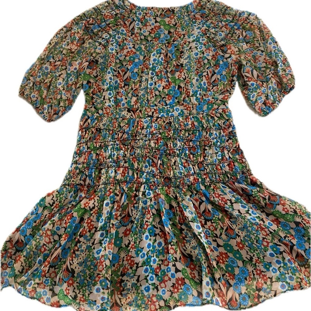 NWT Ted Baker Tiania Smock Panel Wrap Mini Dress Floral Lightweight Sz 4 Rt $295 - Picture 5 of 15